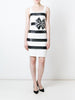 Stripe and bow fitted dress
