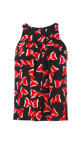 Bow print halter top