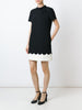 Scalloped detail shift dress