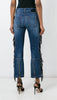 Fringed cropped jeans