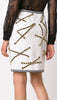 Boucle infused chain detail skirt