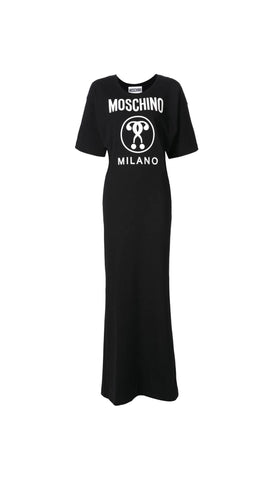 Double question mark print maxi dress