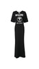 Double question mark print maxi dress