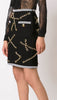 Boucle infused chain detail skirt