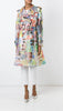 Multi print trench coat