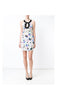 Leaf print sleeveless dress