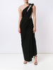Overlay draped evening dress