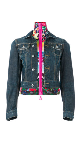 Layered denim jacket