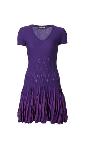 Ruffled knitted mini dress