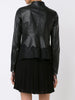Lace insert leather jacket