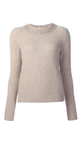 Jewel neck sweater