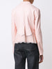 lace insert leather jacket