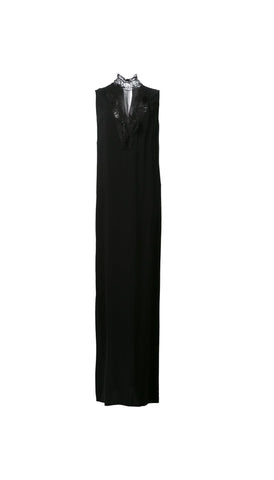 Lace collared maxi dress