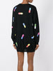 pill print sweater dress