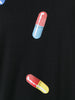 pill print sweater dress