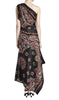 Paisley Print One-Shoulder Dress