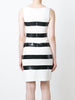 Stripe and bow fitted dress