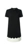 Scalloped detail shift dress