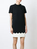Scalloped detail shift dress