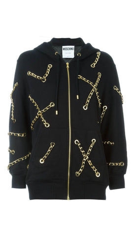 Hoodie with gold chains