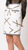 Boucle infused chain detail skirt