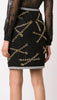 Boucle infused chain detail skirt