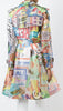 Multi print trench coat