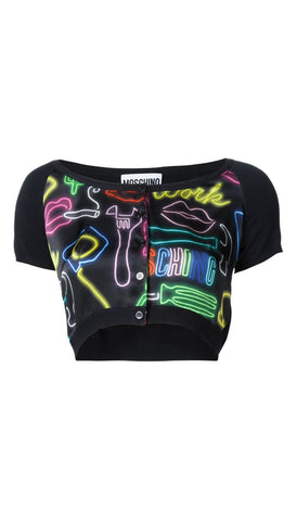 Neon print cardigan