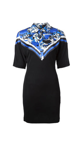 Printed panel polo dress