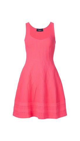 Patterned knit flared dress