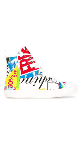 Printed hi-top sneakers