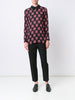 Striped square print blouse