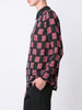 Striped square print blouse
