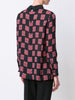 Striped square print blouse