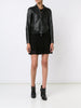 Lace insert leather jacket