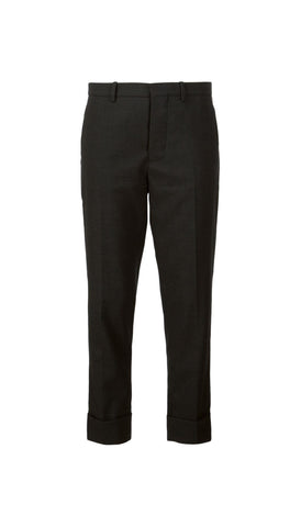Turn-up hem tailored trousers