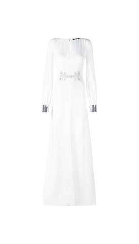 Metallic cuffs longsleeved gown