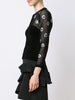 flower embellished fishnet top