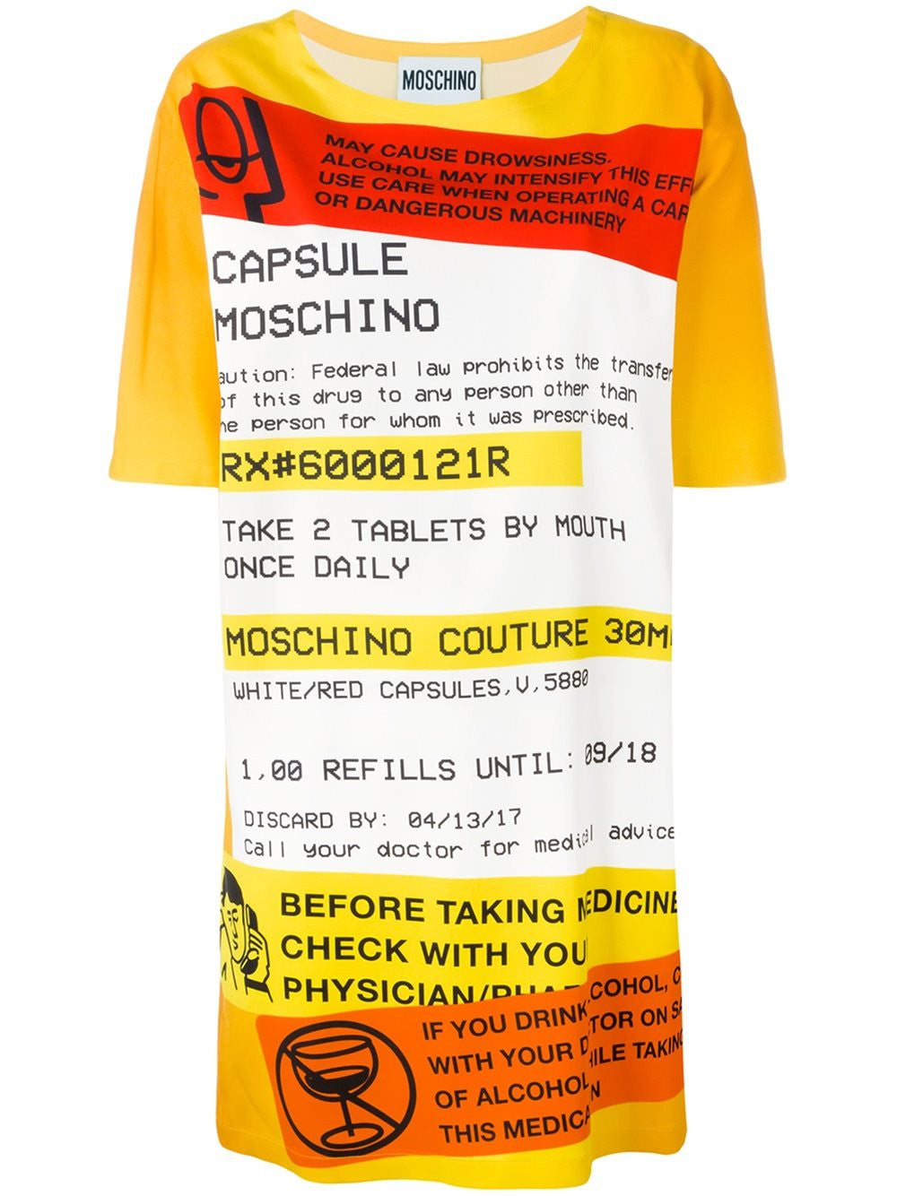 MOSCHINO prescription print shift dress – north42dev