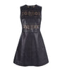 Lamb leather laser cut dress