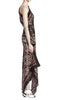 Paisley Print One-Shoulder Dress