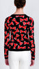 Bow print knit cardigan